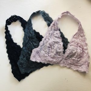 3 for 2 Deal Free People Galloon Lace Halter Bra